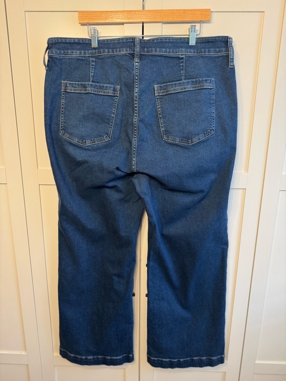 J.Crew Factory High-Rise Wide-Leg Jean in All-Day Stretch in Surf Shore Size 35 - Picture 4 of 5